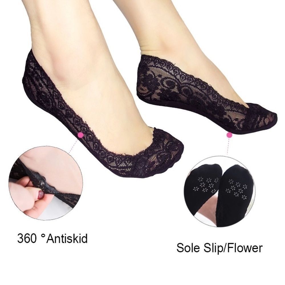 Women's Lace Invisible Socks in Various colors